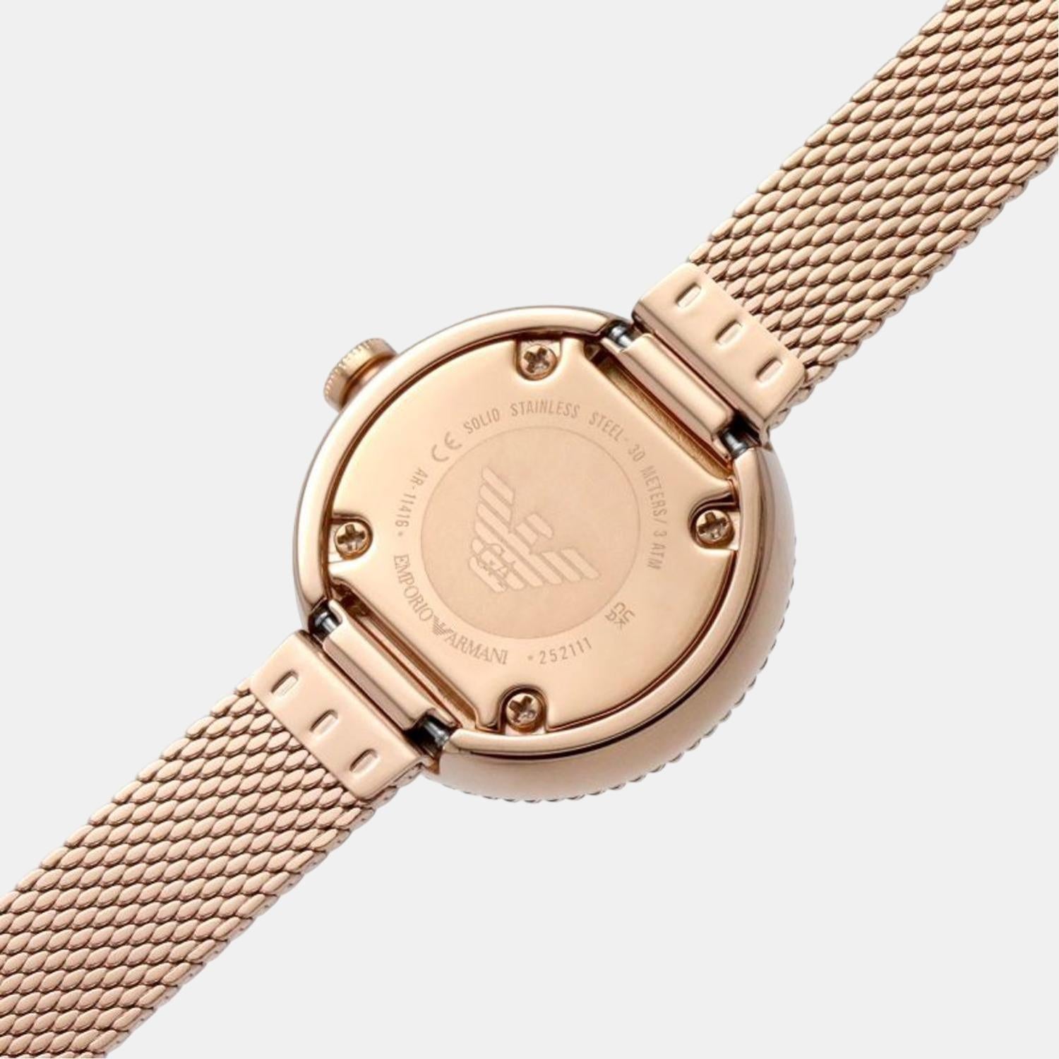 Armani rose gold mesh watch best sale