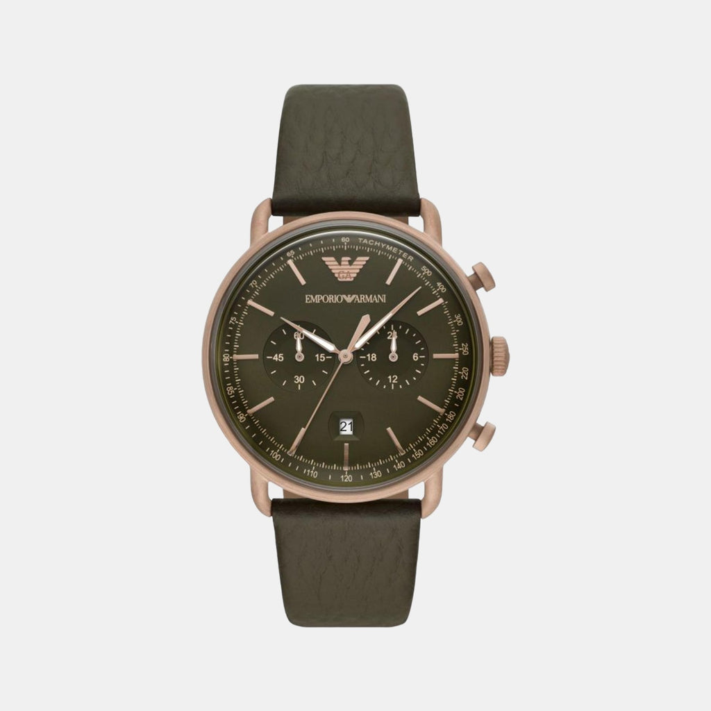 Emporio Armani Round Green Chronograph watch