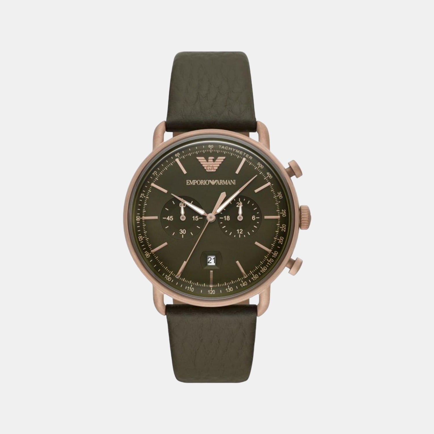 Emporio Armani Round Green Chronograph watch