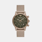 Emporio Armani Round Green Chronograph watch