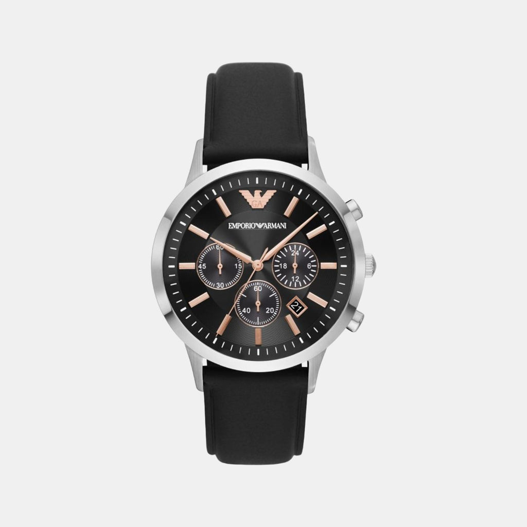 Emporio Armani Round Black Chronograph watch