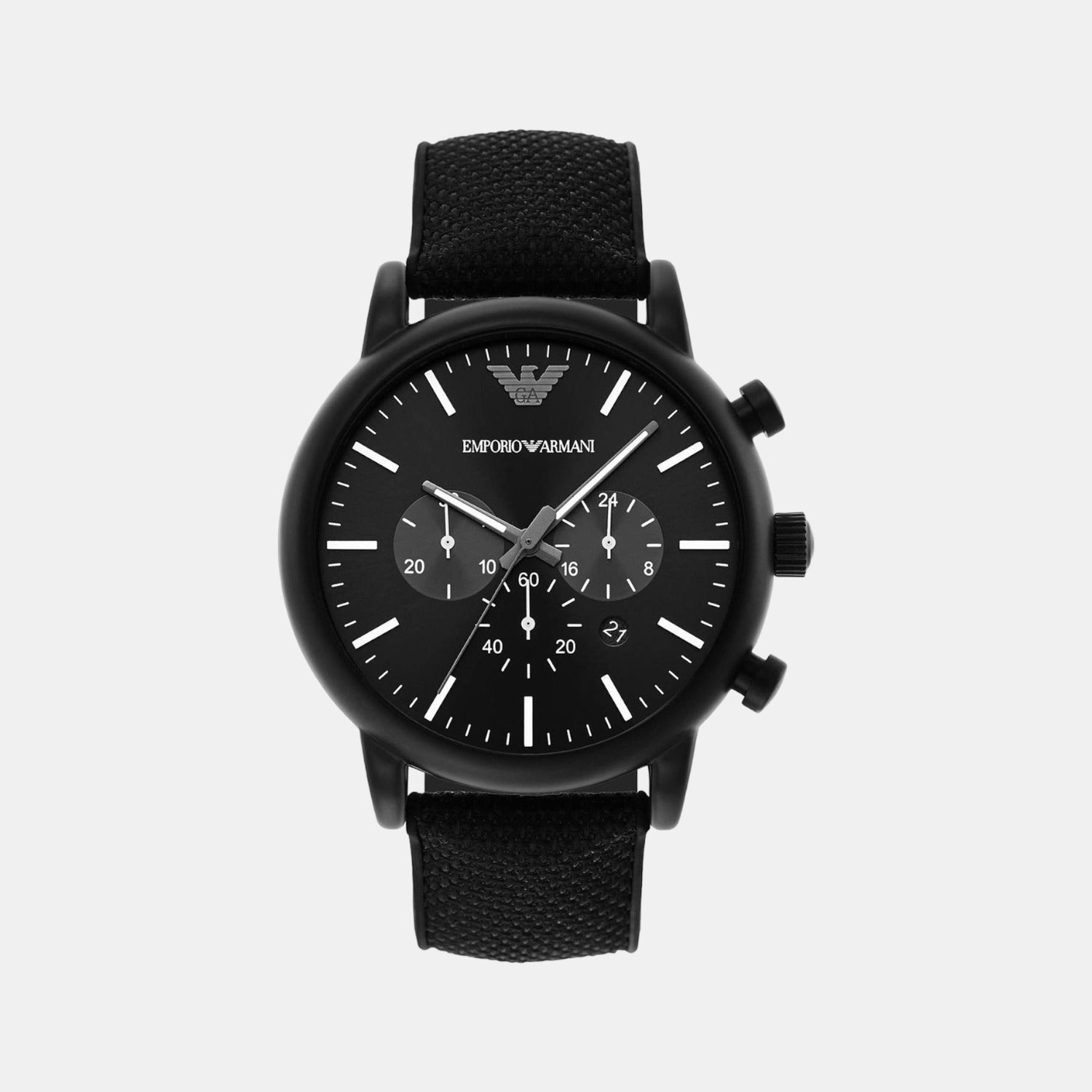 Emporio Armani Round Black Chronograph watch