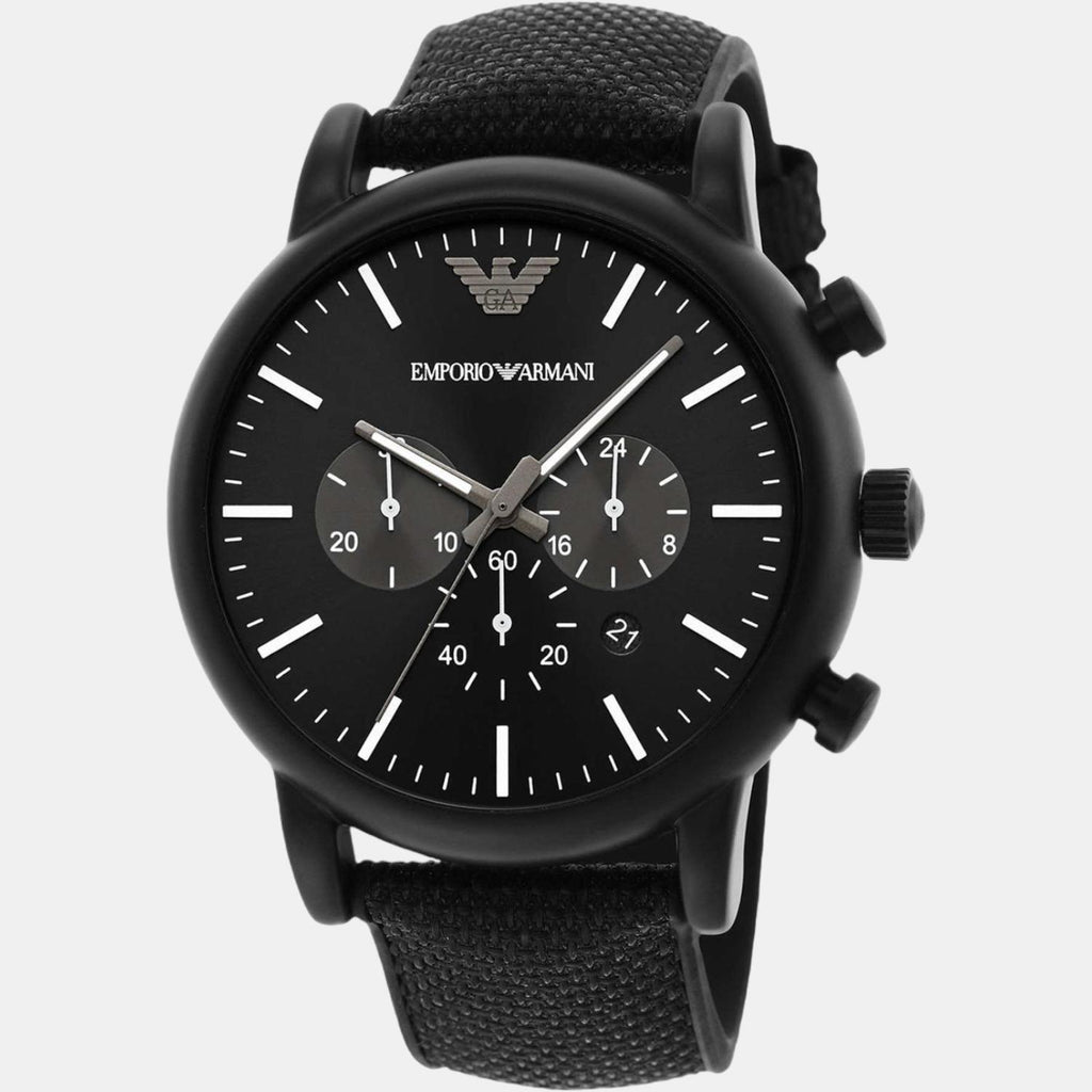 Emporio Armani Men Round Black watch
