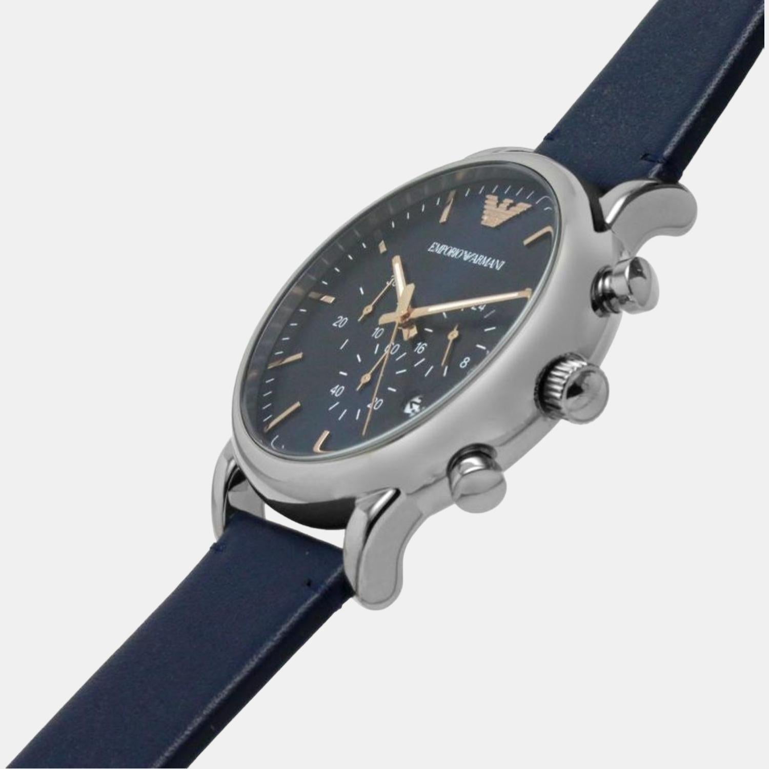 Emporio Armani Leather Blue watch