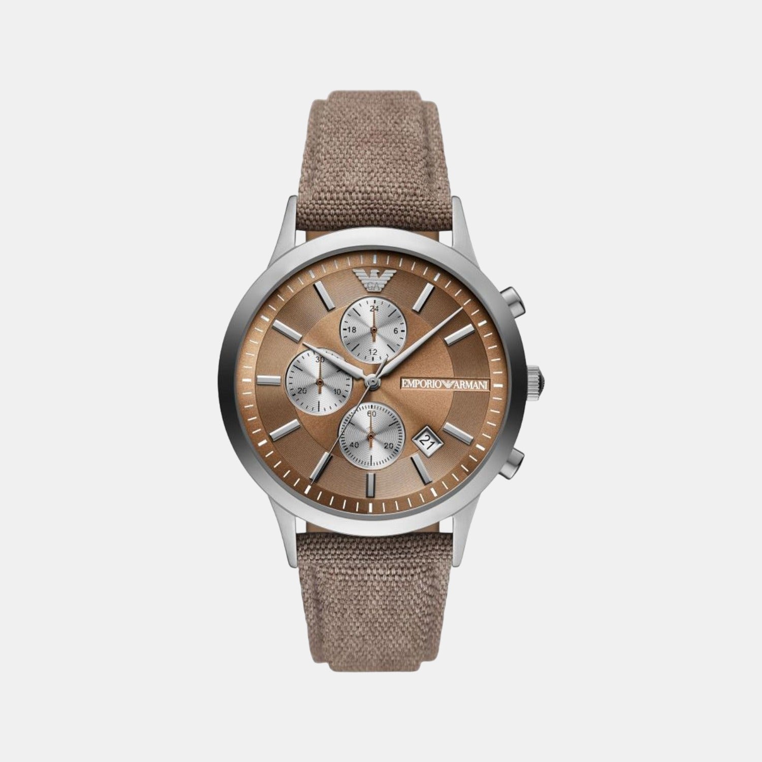 Emporio Armani Round Brown Chronograph watch