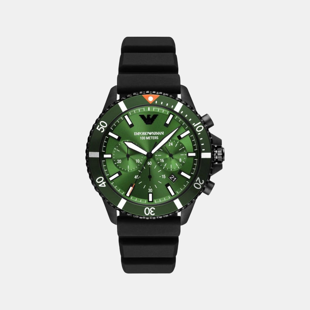Emporio Armani Round Green Chronograph watch