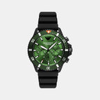 Emporio Armani Round Green Chronograph watch