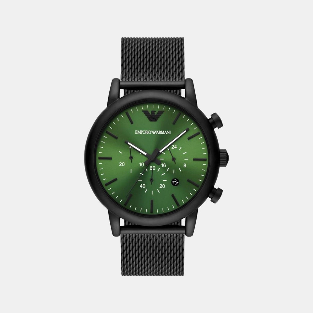 Emporio Armani Round Green Chronograph watch