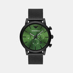 Emporio Armani Round Green Chronograph watch