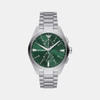 Emporio Armani Round Green Chronograph watch