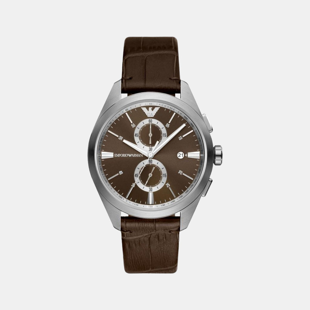 Emporio Armani Round Brown Chronograph watch