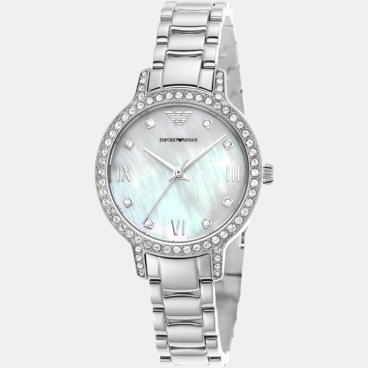 Emporio Armani Women Round Silver watch