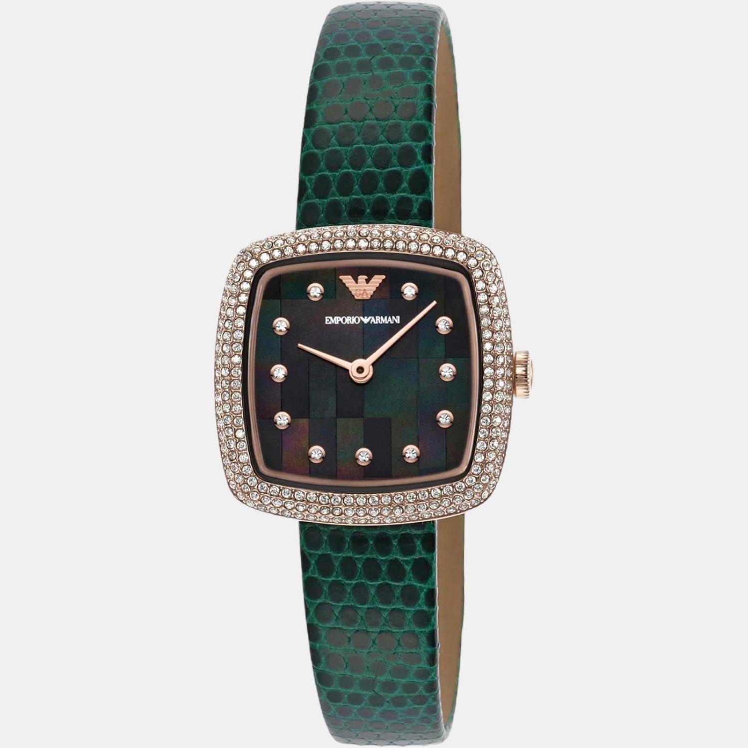 Emporio Armani Women Square Green watch
