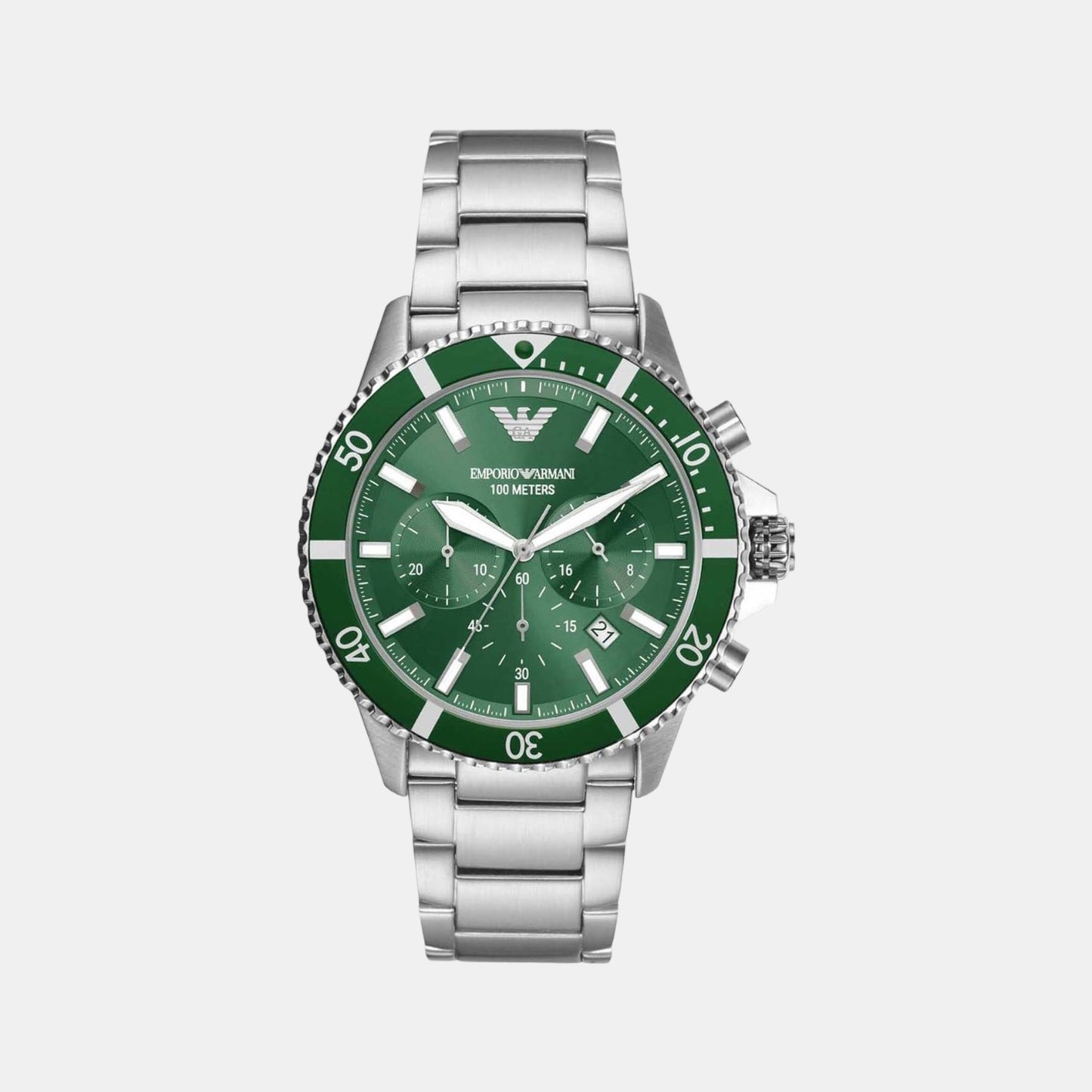 Male Green Stainless Steel Chronograph Watch AR11500