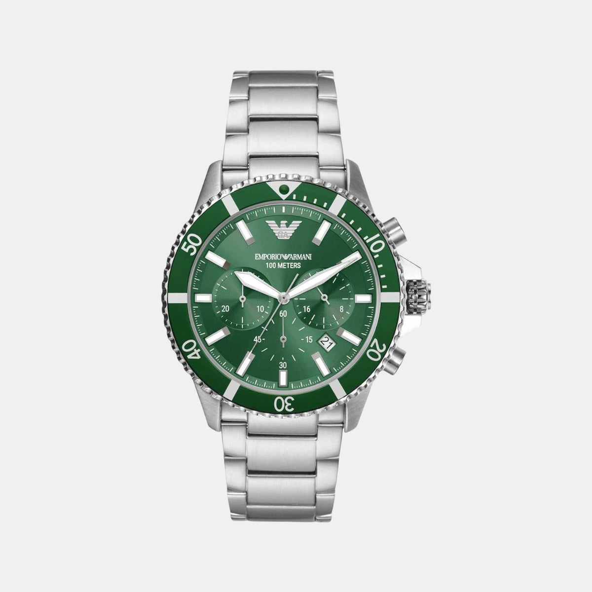 Emporio Armani Round Green Chronograph watch