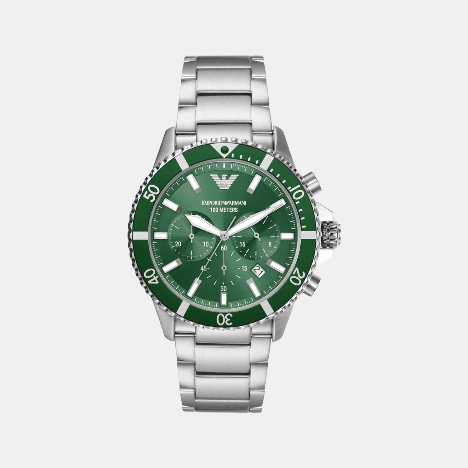 Male Green Stainless Steel Chronograph Watch AR11500