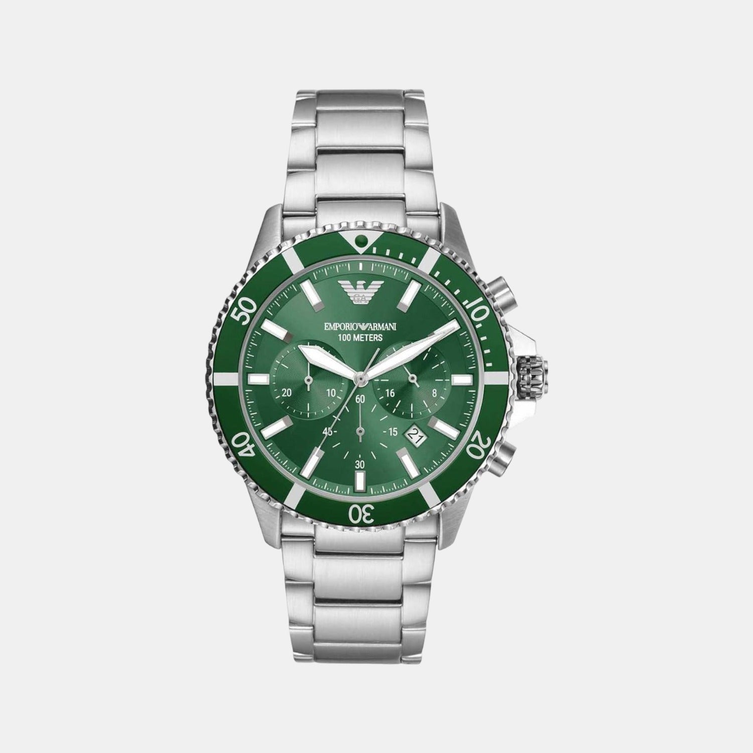 Emporio Armani Round Green Chronograph watch