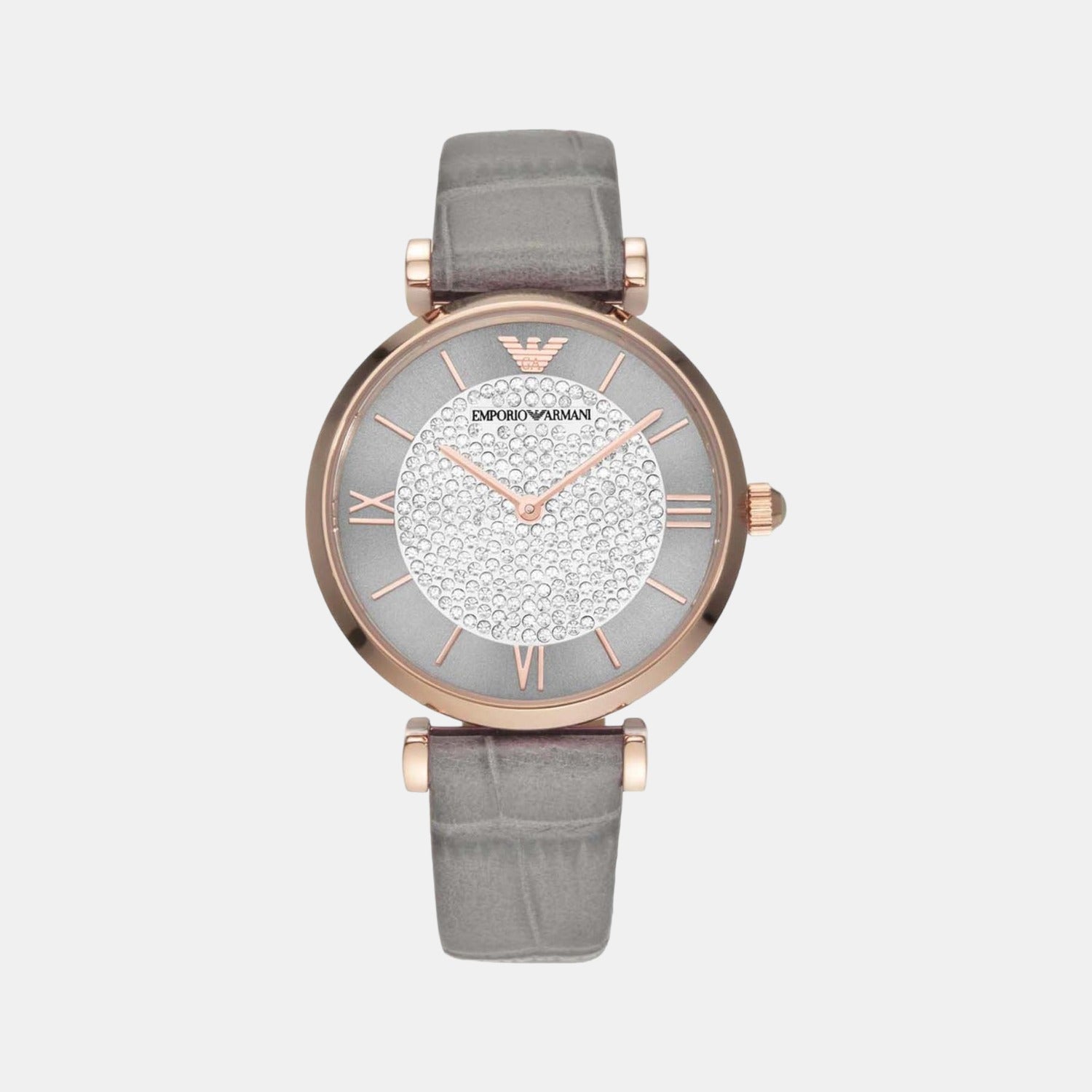 Emporio Armani Female Grey Analog Leather Watch Emporio Armani