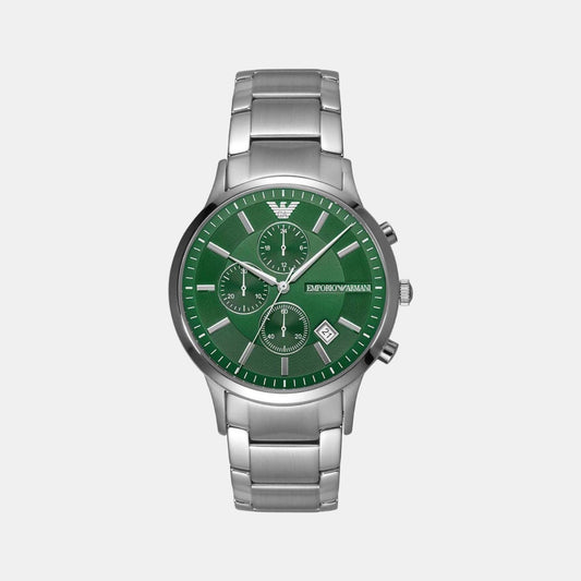 Male Green Stainless Steel Chronograph Watch AR11507