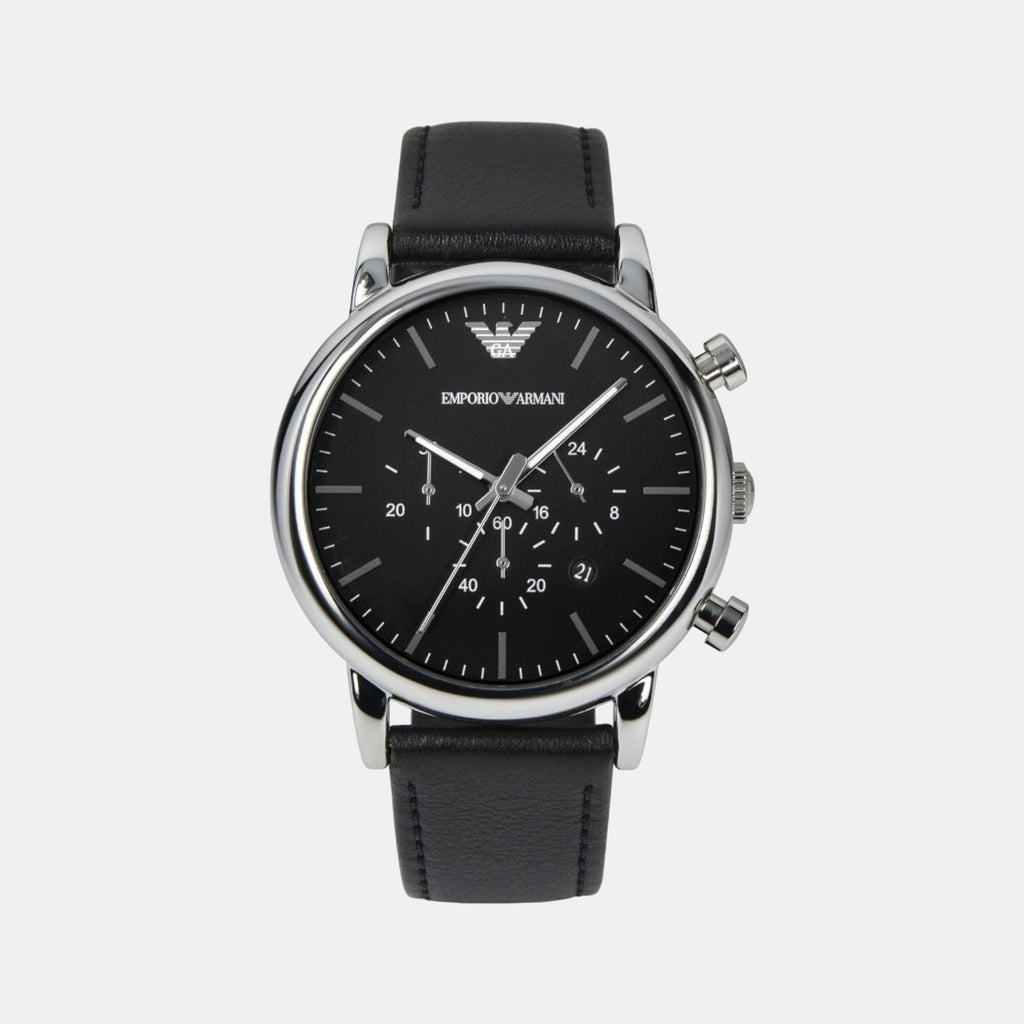 Emporio Armani Round Black Chronograph watch
