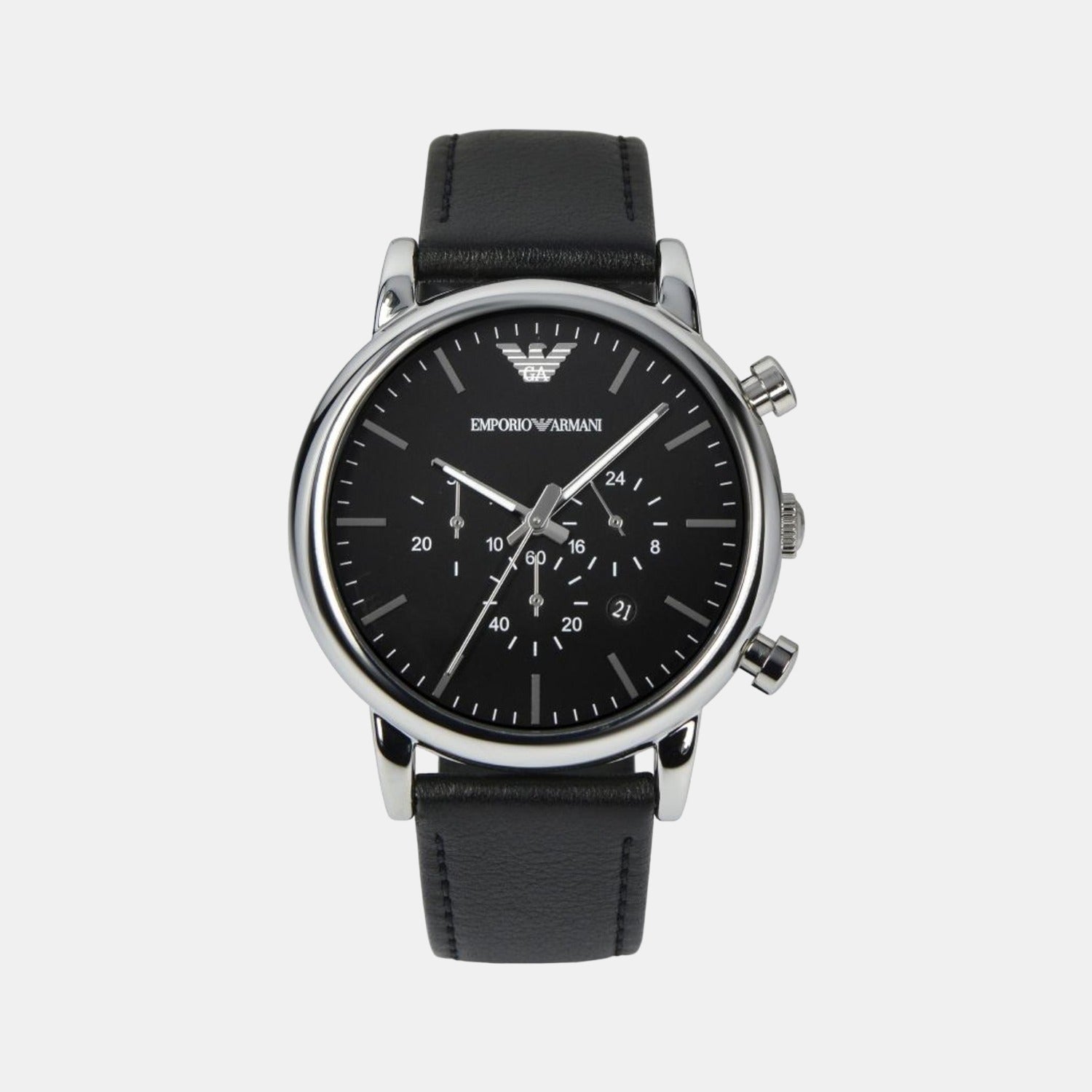 Emporio Armani Round Black Chronograph watch