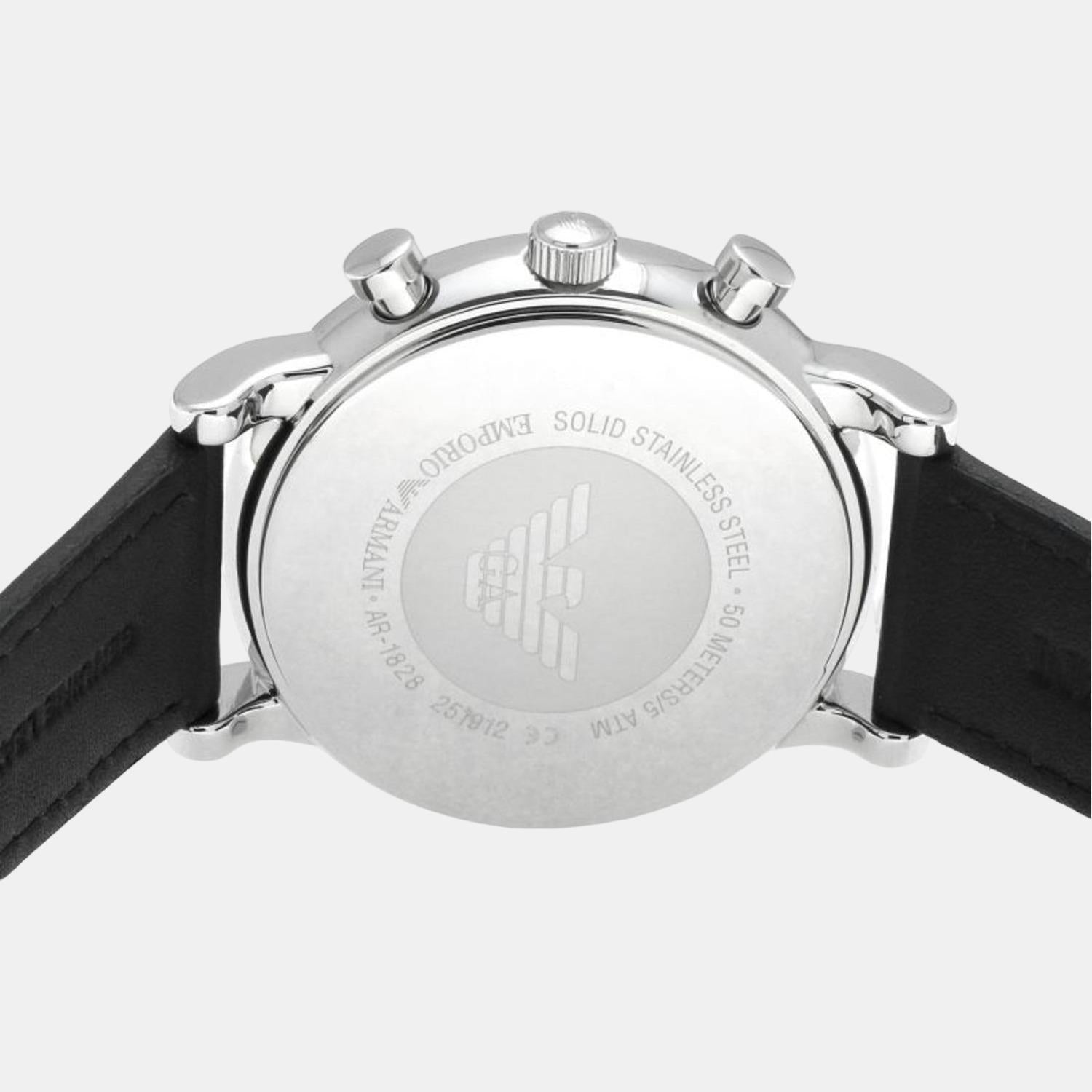 Emporio Armani Male Black Quartz Leather Chronograph Watch | Emporio Armani  – Just In Time