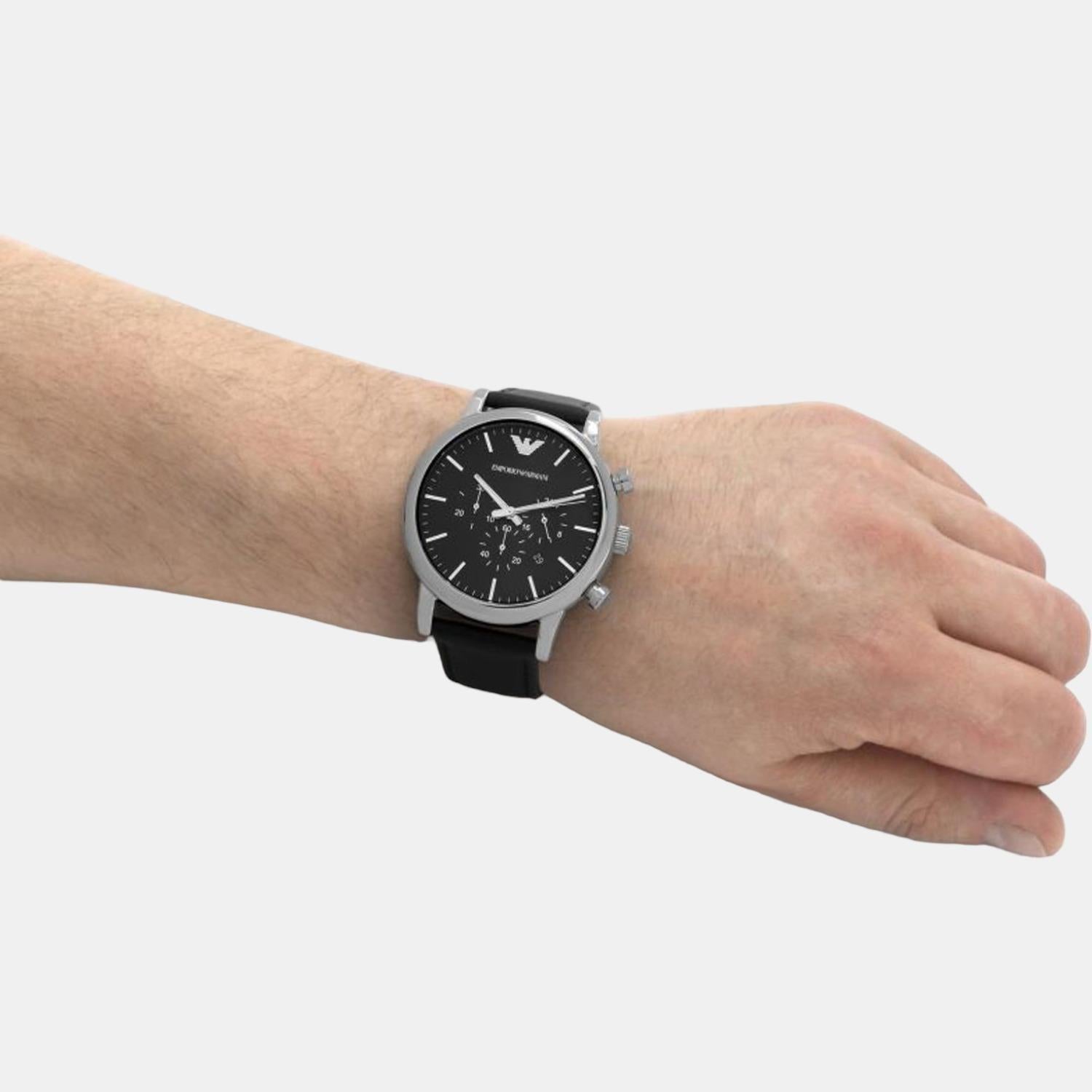 Emporio armani black online watch mens