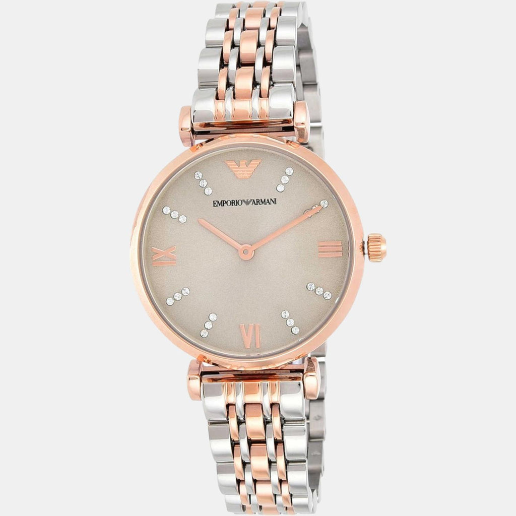 Emporio Armani Women Round Beige watch