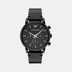Emporio Armani Round Black Chronograph watch
