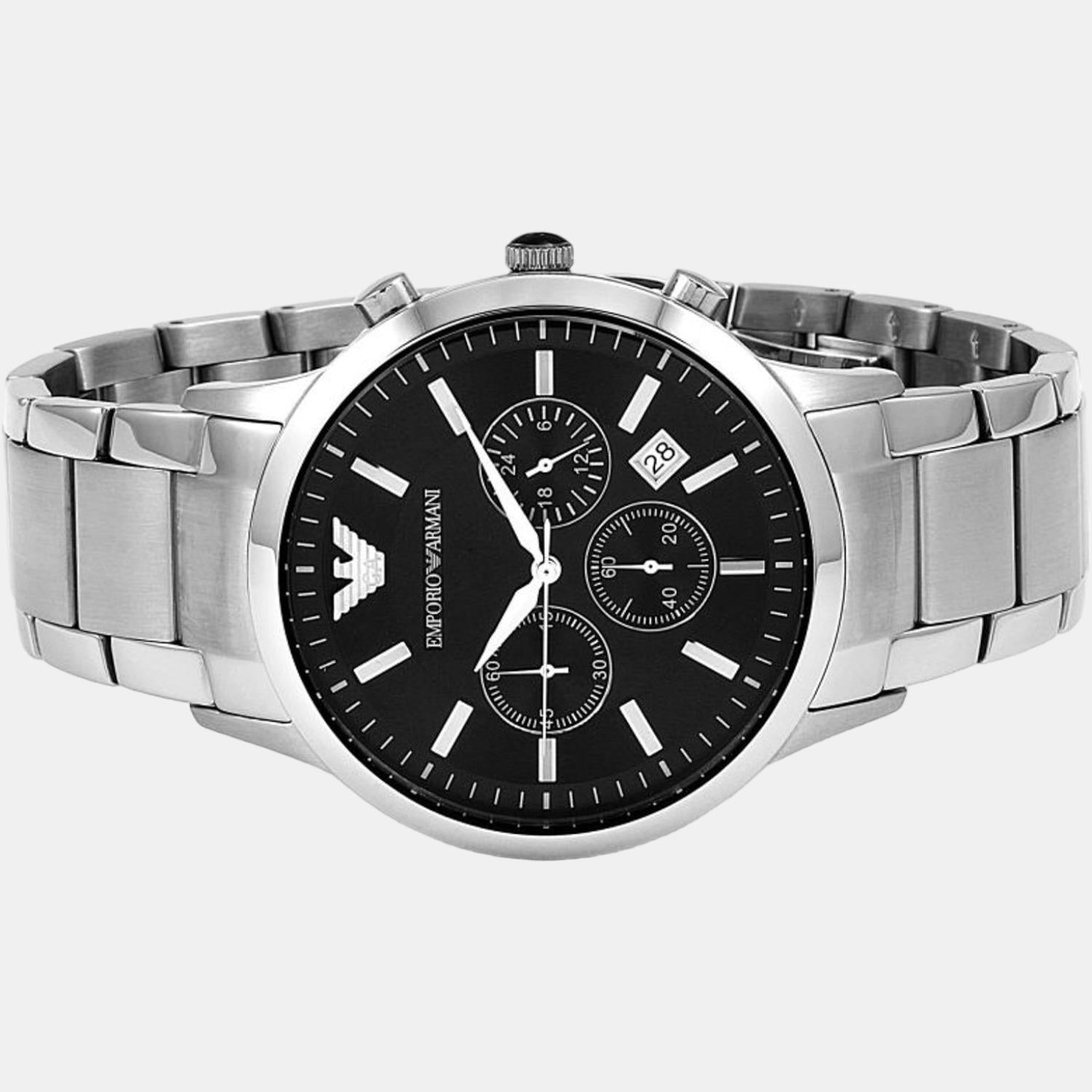 Emporio Armani Male Black Analog Stainless Steel Watch Emporio