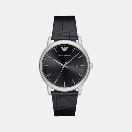 Male Black Analog Leather Watch AR2500