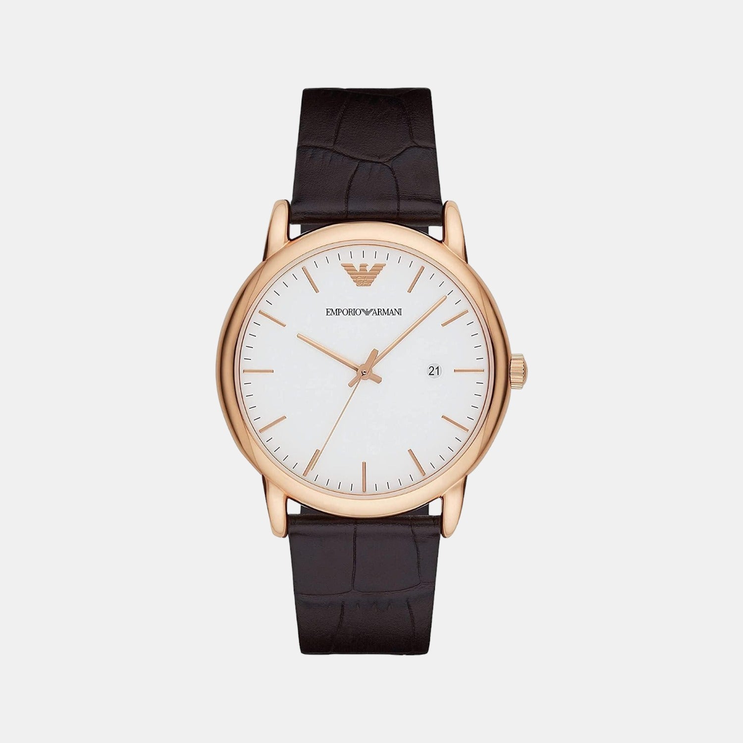 Emporio Armani Male White Analog Leather Watch