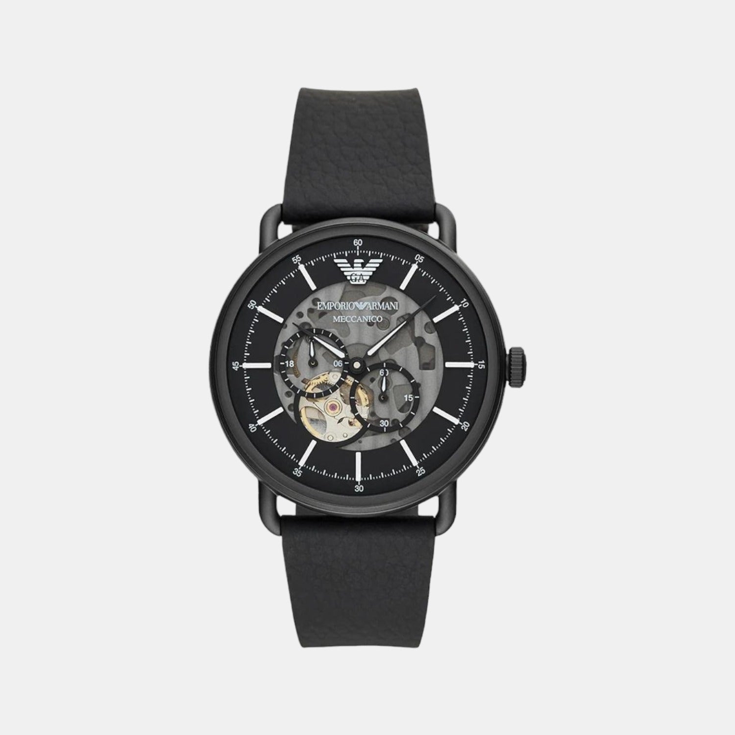 Emporio Armani Male Analog Leather Automatic Watch Emporio