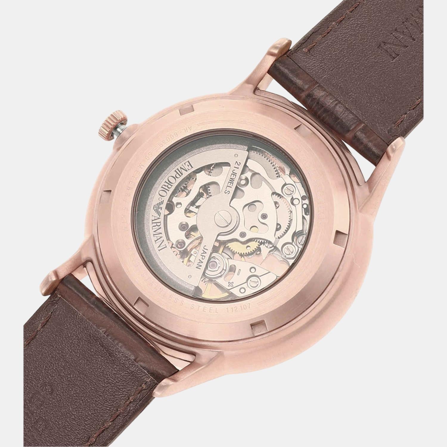 Emporio Armani Leather Silver watch