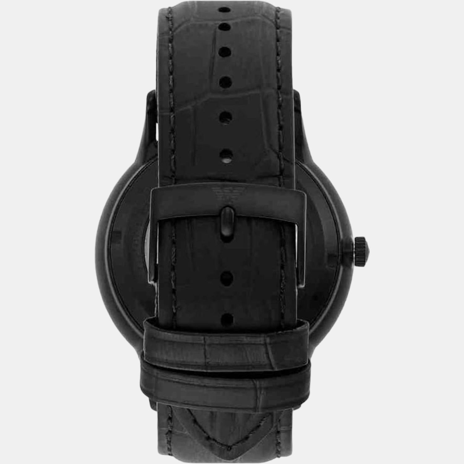 Emporio Armani Male Analog Leather Automatic Watch | Emporio