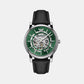 Male Silver Analog Leather Automatic Watch AR60068