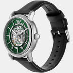Emporio Armani Leather Silver watch