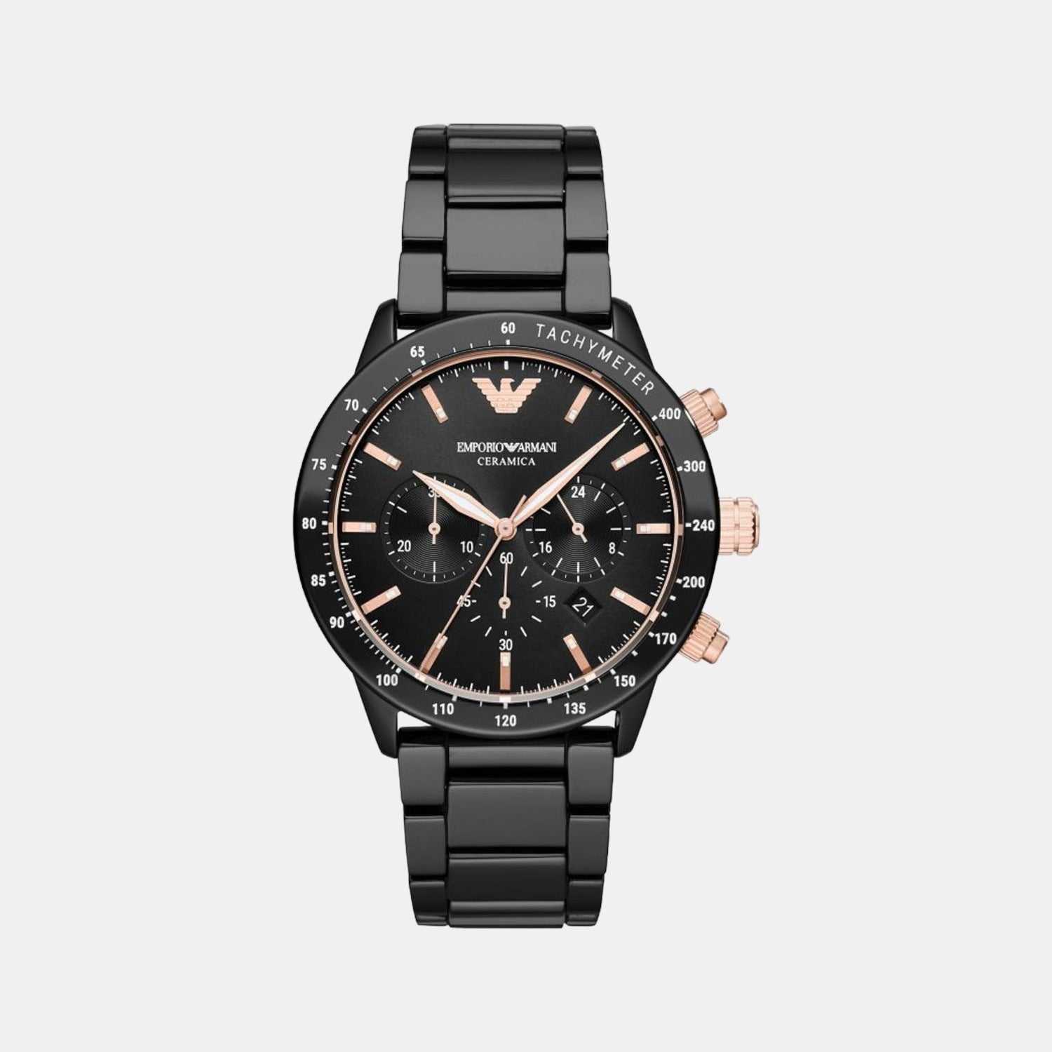 Armani ceramic 2025 black watch