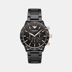 Emporio Armani Round Black Chronograph watch
