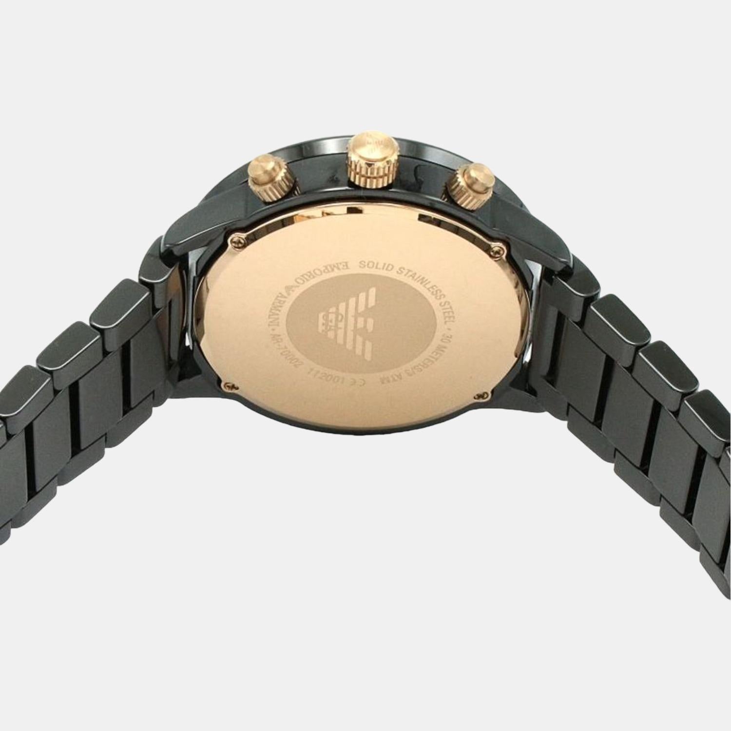 Men Quartz Black Dial Chronograph Ceramic Watch AR70002