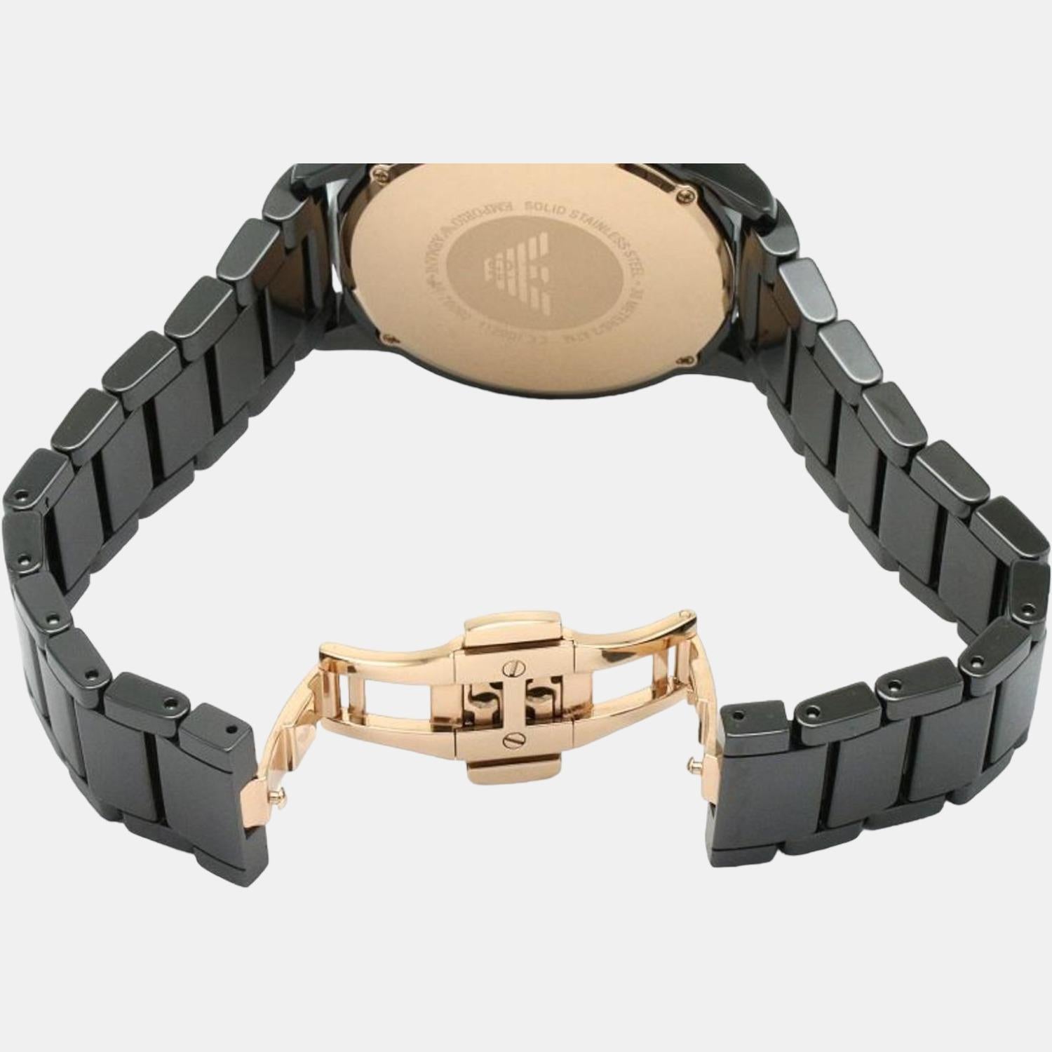 Black armani ceramic discount watch