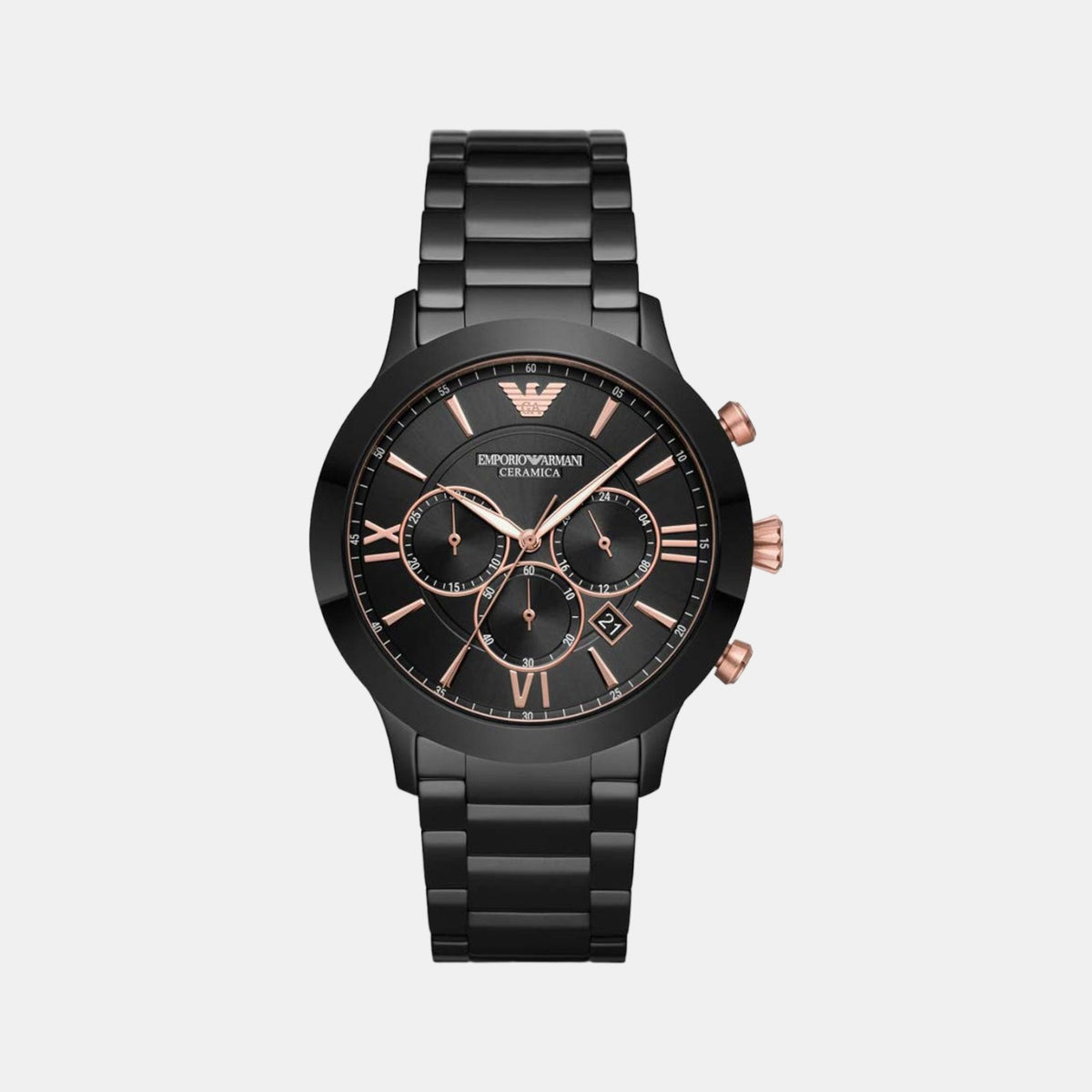 Emporio Armani Round Black Chronograph watch