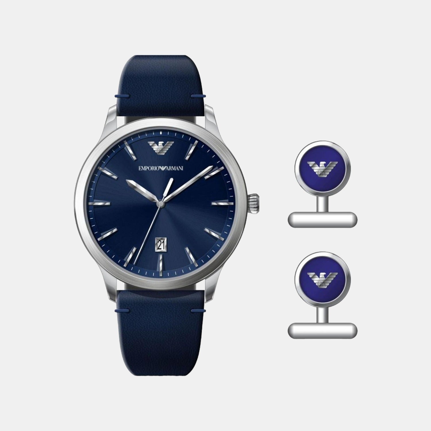 Armani blue hot sale leather watch