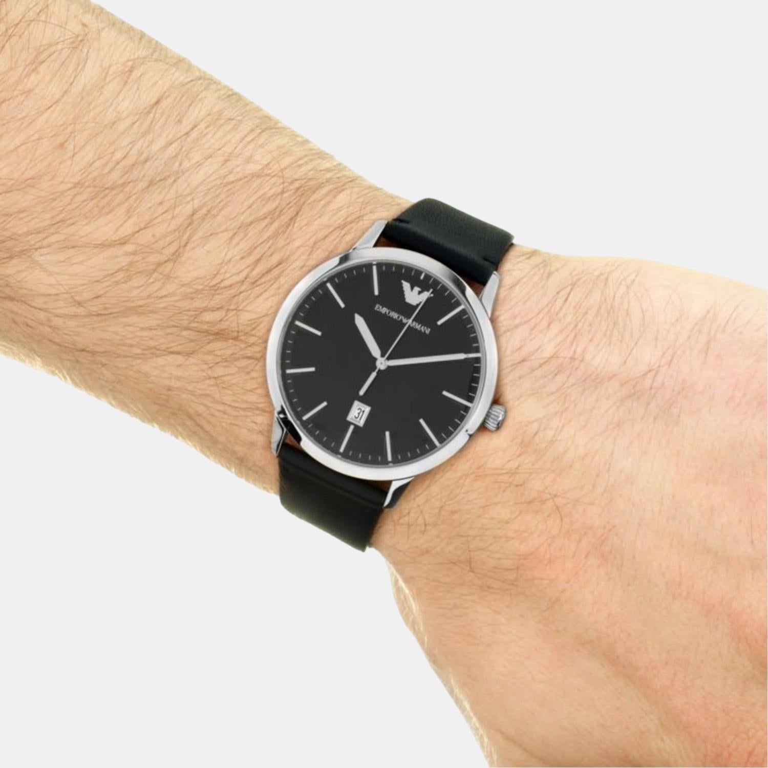 Emporio Armani Leather Blue watch