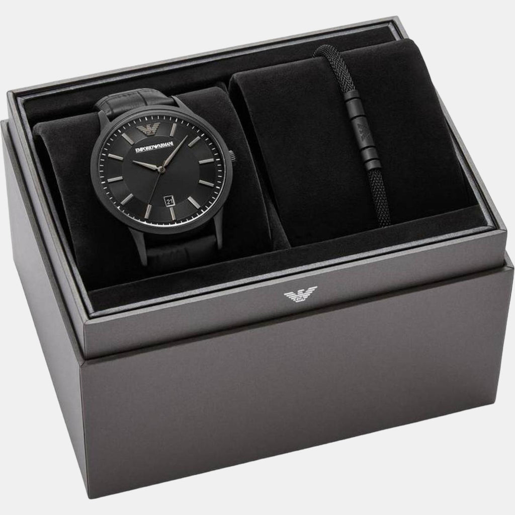 Emporio Armani Leather Black watch
