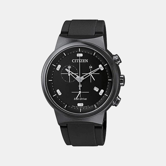 Male Black Stainless Steel Chronograph Watch AT2405-10E
