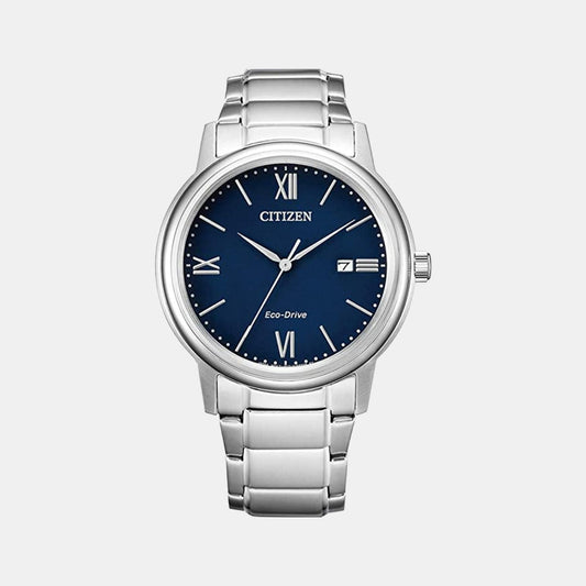 Male Blue Analog Stainless Steel Eco-Drive Watch AW1670-82L