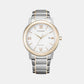 Male White Analog Stainless Steel Eco-Drive Watch AW1676-86A