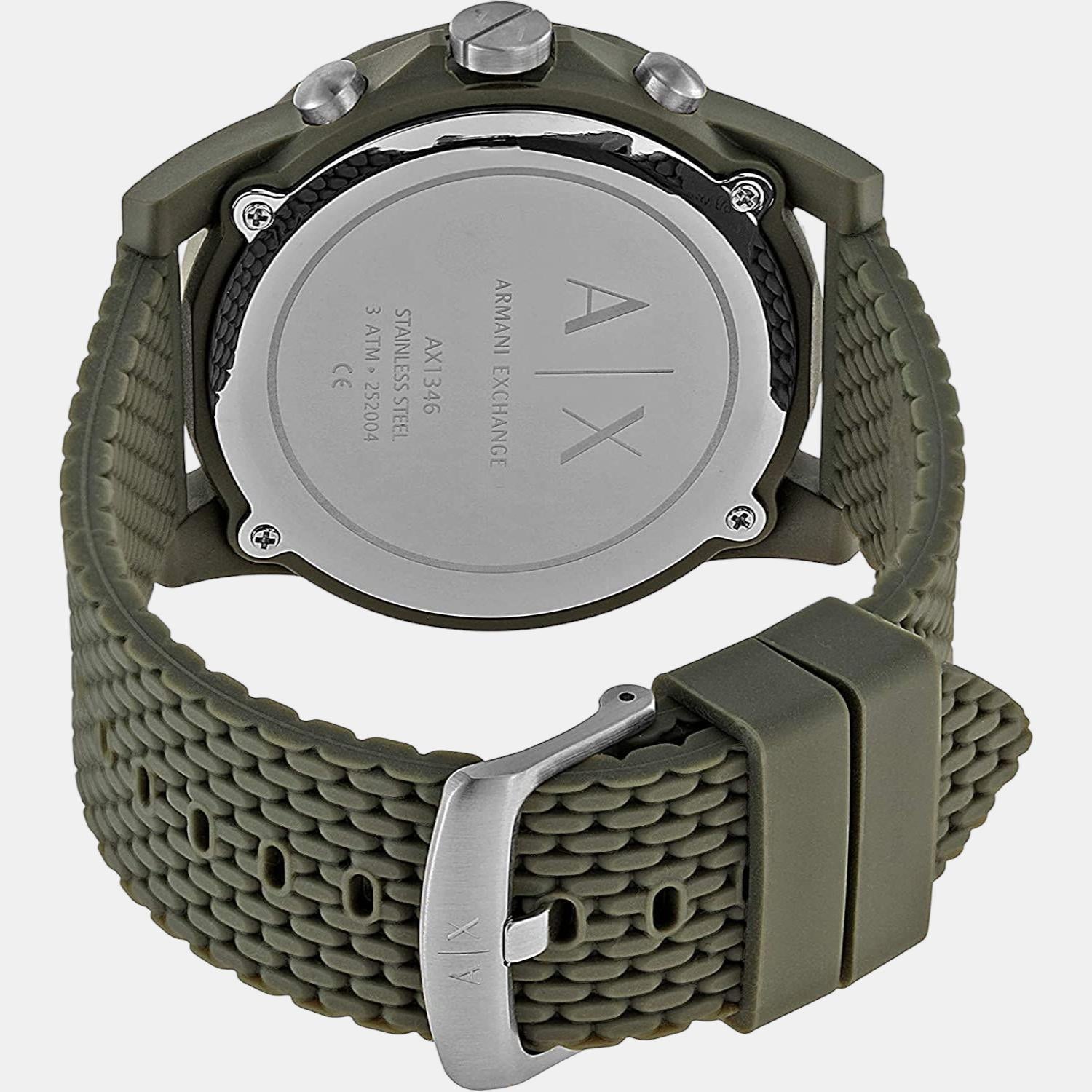 Armani Exchange Men Round Green watch
