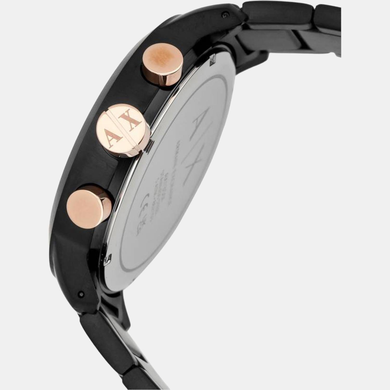 Armani Exchange Men Round Black watch